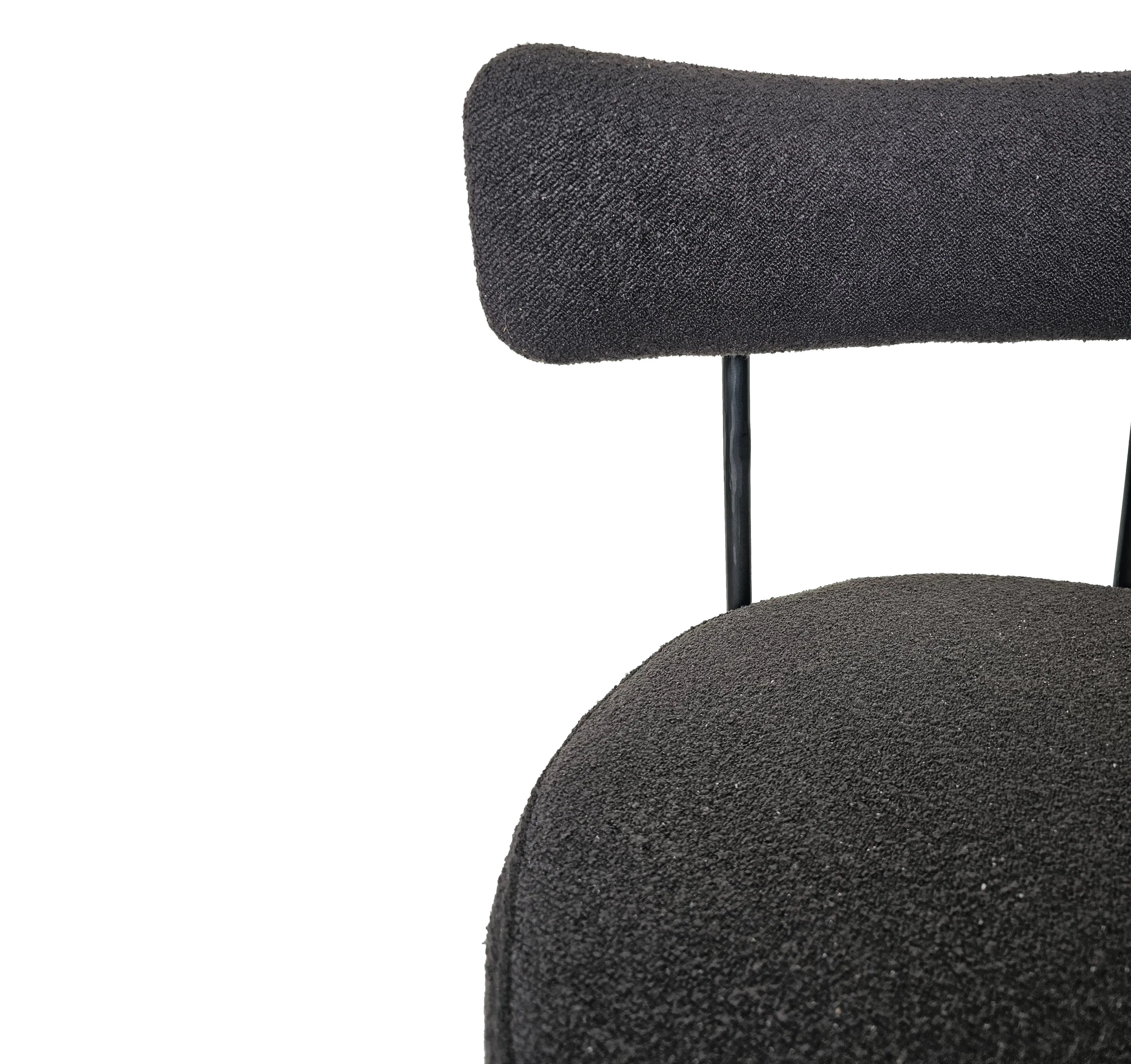 Iron Fabric Dining Chair With Black Towel Fabric